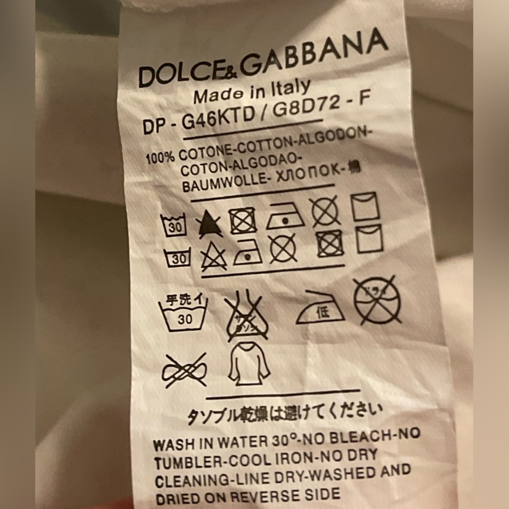 Dolce & Gabbana 2018 Year of the Dog Italy White Designer T-Shirt - Adult 48 - Picture 6 of 6